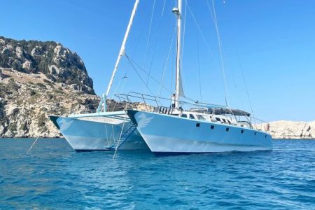Rhodes Catamaran Cruise with Meal, Snacks & Swim Stops